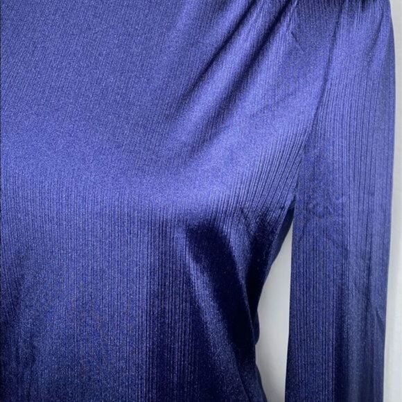 Womens Ribbed Long Sleeve Blouse - Picture 2 of 7